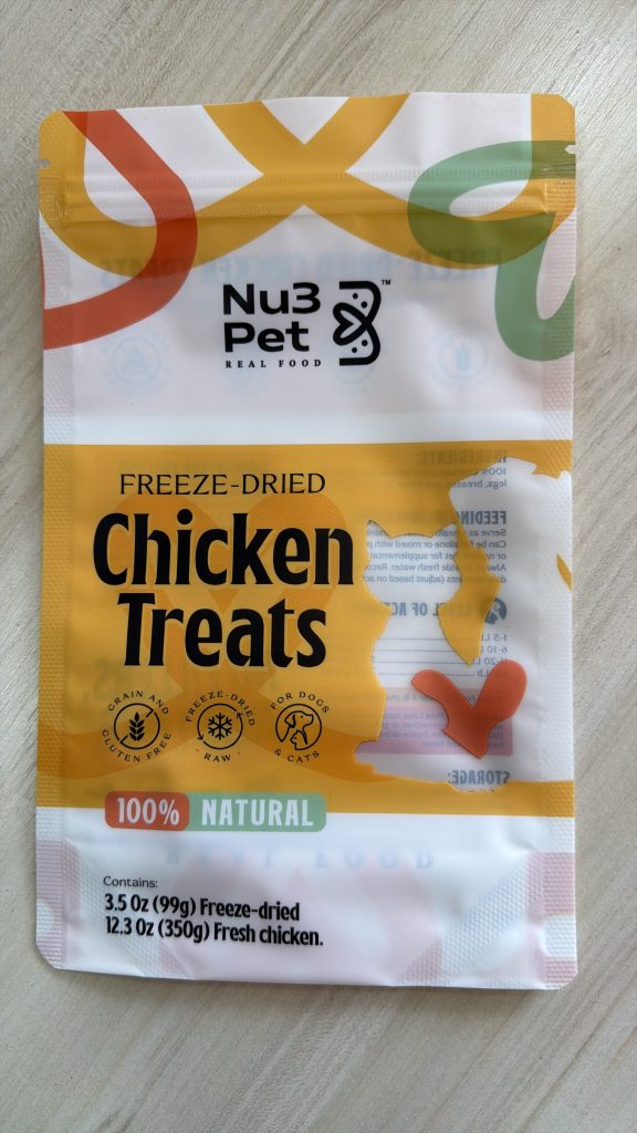 Bolsa Nu3Pet Chicken Treats de frente